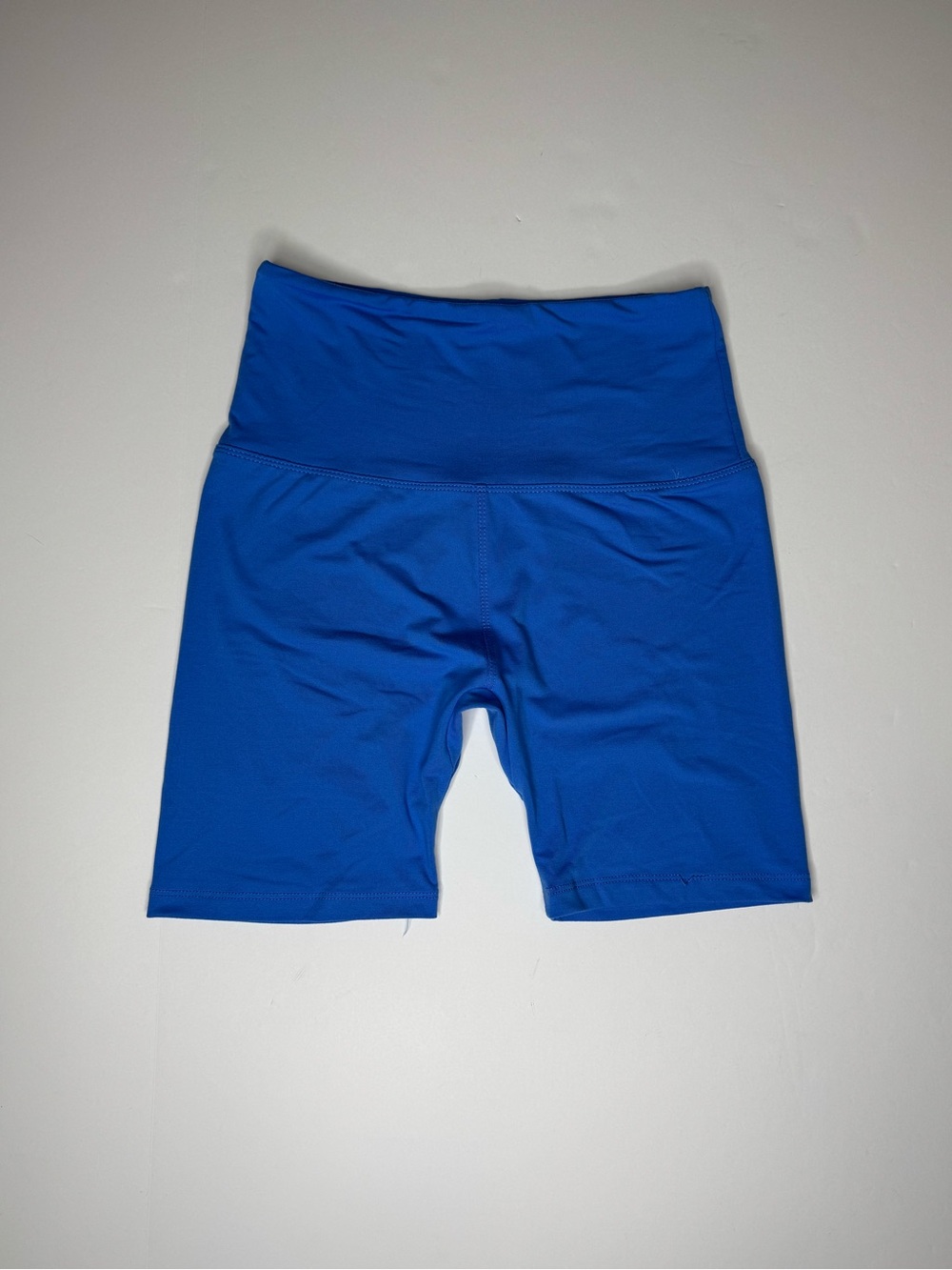 Suzette Collection Blue Biker Shorts S/M High Rise Athletic Yoga Activewear